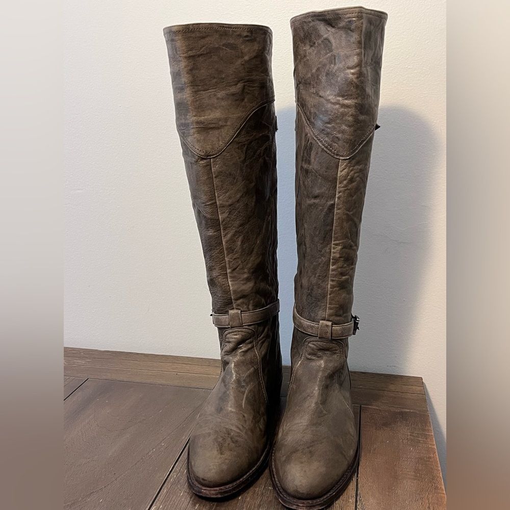 Frye Dorado Tall Grey Riding Boots Women’s size 9 Made in Spain - Picture 6 of 12